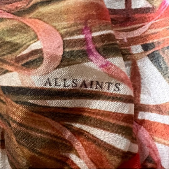ALLSAINTS Astria Luar Top Sheer Tropical Cropped Pink Blouse Size 2 NWT - Picture 10 of 14
